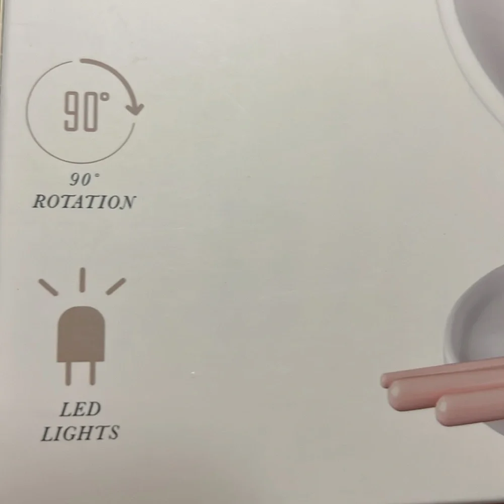 NIB Lightup LED Makeup Mirror USB powered with storage tray